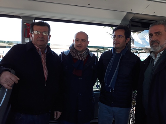 Los socialistas de El Ejido, en la presentación de la tarjeta metropolitana de transportes