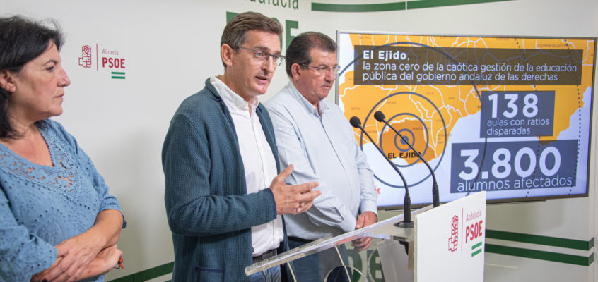 El PSOE alerta de la masificación escolar en El Ejido donde se supera la ratio en 138 aulas que acogen a 3.800 estudiantes